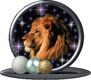Leeuwen Glitter plaatjes Leeuw Globe