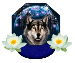 Globes Globes wolven Hond Met Bloemen Waterlelies