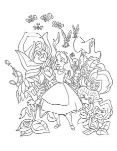 Alice In Wonderland Kleurplaat. Alice in wonderland Kleurplaten Disney kleurplaten 