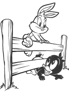 Baby Looney Tunes Kleurplaat. Kleurplaten Baby looney tunes Disney kleurplaten Baby Bugs Bunny En Daffy Duck Allebij Anders Via Hek