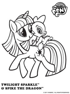 My Little Pony Kleurplaat. My little pony Kleurplaten Tv series kleurplaten Twilight Sparkle En Spike