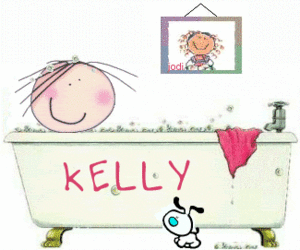Naamanimaties Kelly Kelly In Bad Met Hondje