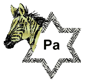 Naamanimaties Pa Het Woord Pa In Een Ster Met De Kop Van Een Zebra.