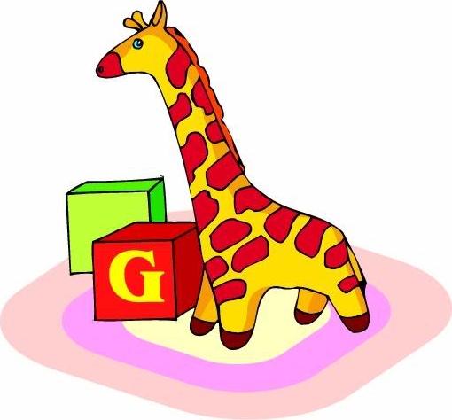 Giraffen Plaatjes Giraffe Speelt Met Blokken