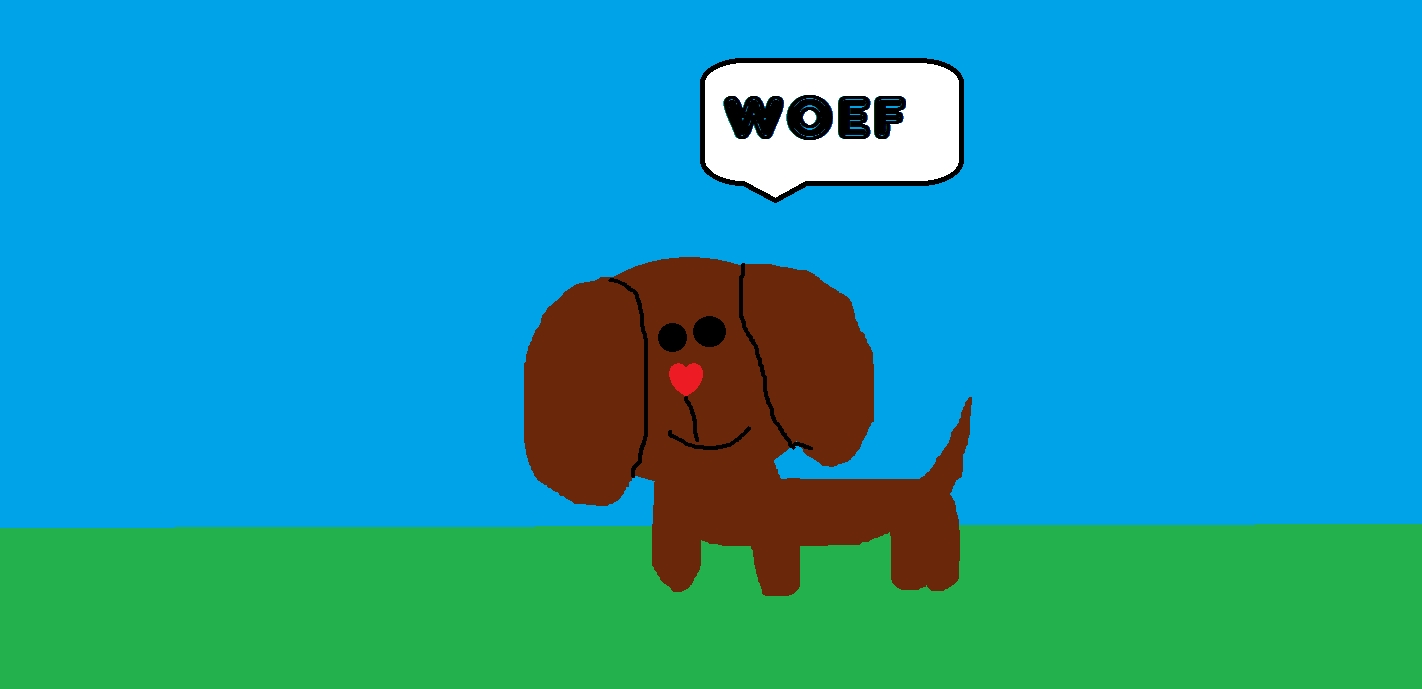 Honden Plaatjes Kleine Bruine Teckel Gemaakt Op Paint Het Is Een Echt Cartoon Hondje Gemaakt Door Een 11 J