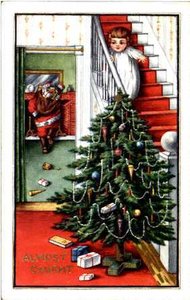 Plaatjes Kerst nostalgie Kerstboom Onder Aan De Trap Kindje