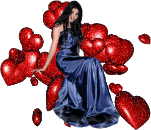 Valentijn Plaatjes Vrouw Met Rode Glitter Harten