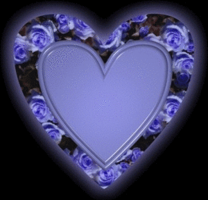 Valentijn Plaatjes Paars Hart Met Blauwe Rozen Rand
