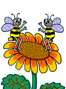 Plaatjes Zonnebloemen Zonnebloem Met 2 Bijen Erop