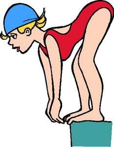Sport plaatjes Zwemsporten Zwemster Op Het Stratblok