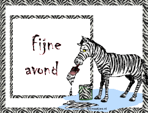 Fijne avond Tekst plaatjes Fijne Avond, Zebra