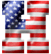 Alfabetten Amerikaanse vlag Letter H