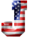 Alfabetten Amerikaanse vlag Letter J