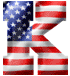 Alfabetten Amerikaanse vlag Letter K