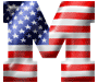 Alfabetten Amerikaanse vlag Letter M