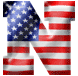 Alfabetten Amerikaanse vlag Letter N