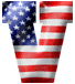 Alfabetten Amerikaanse vlag Letter V