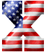 Alfabetten Amerikaanse vlag Letter X