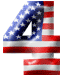 Alfabetten Amerikaanse vlag Cijfer 4