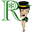 Alfabetten Betty boop kerst Letter R