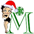 Alfabetten Betty boop kerst Letter M