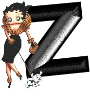 Alfabetten Betty boop zwart 1 Letter Z