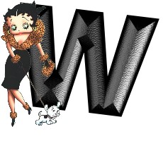 Alfabetten Betty boop zwart 1 