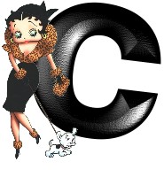 Alfabetten Betty boop zwart 1 Letter C