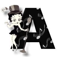 Alfabetten Betty boop zwart 