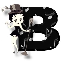 Alfabetten Betty boop zwart 