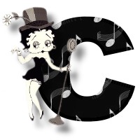 Alfabetten Betty boop zwart 