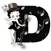 Alfabetten Betty boop zwart 