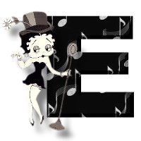 Alfabetten Betty boop zwart 