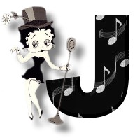 Alfabetten Betty boop zwart 