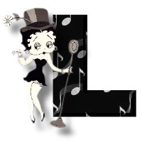 Alfabetten Betty boop zwart 