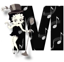 Alfabetten Betty boop zwart 