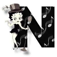 Alfabetten Betty boop zwart 