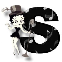 Alfabetten Betty boop zwart 