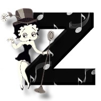 Alfabetten Betty boop zwart 