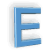 Alfabetten Blauw draaiend 2 Letter E