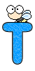 Alfabetten Blauw met bijtje 