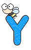 Alfabetten Blauw met bijtje 