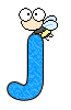 Alfabetten Blauw met bijtje 