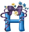 Alfabetten Blauw met bloem 
