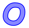 Alfabetten Blauw simpel Letter O