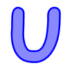 Alfabetten Blauw simpel Letter U