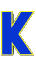 Alfabetten Blauw stuiterend Letter K