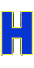 Alfabetten Blauw stuiterend Letter H