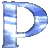 Alfabetten Blauw wit 3 Letter P