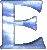 Alfabetten Blauw wit 3 Letter E